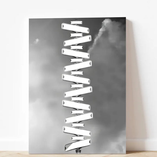Crossed Paths™ personalized family name signpost canvas
