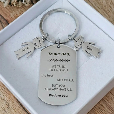 To My Dad™ personalized engraved keychain for Dad