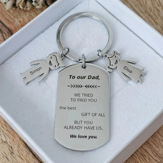 To My Dad™ personalized engraved keychain for Dad
