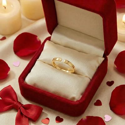 Twin Initials™ personalized adjustable initials ring