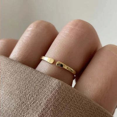 Twin Initials™ personalized adjustable initials ring
