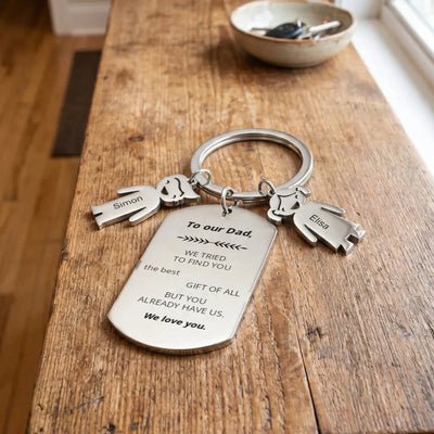 To My Dad™ personalized engraved keychain for Dad