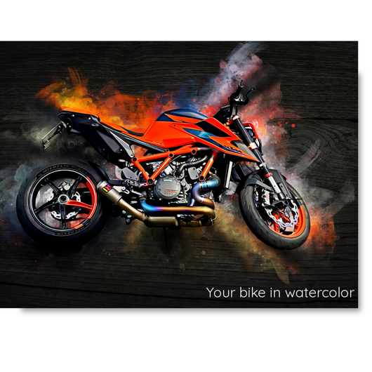RideArt™ personalized watercolor motorcycle portrait