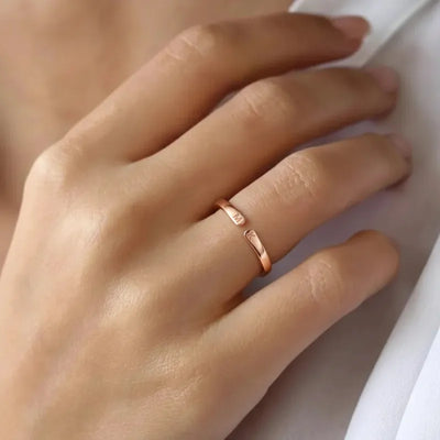 Twin Initials™ personalized adjustable initials ring
