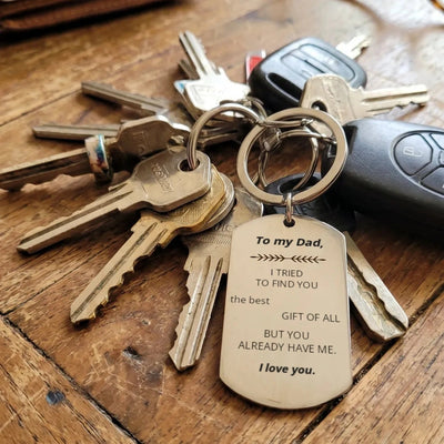 To My Dad™ personalized engraved keychain for Dad