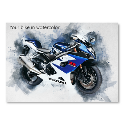 RideArt™ personalized watercolor motorcycle portrait