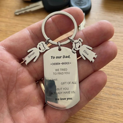 To My Dad™ personalized engraved keychain for Dad