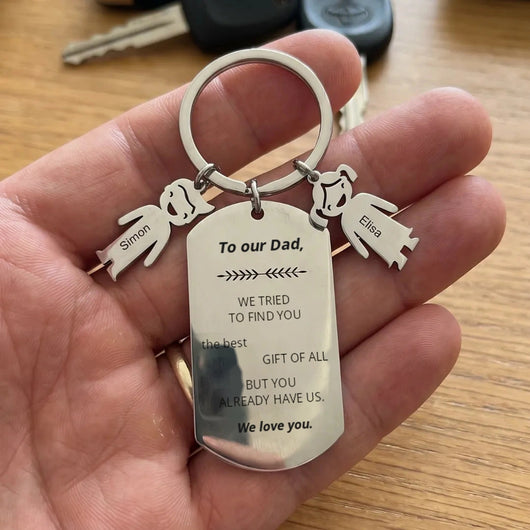 To My Dad™ personalized engraved keychain for Dad