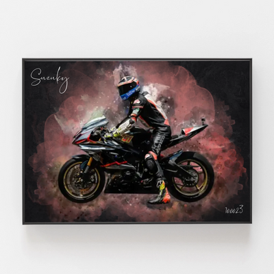 RideArt™ personalized watercolor motorcycle portrait