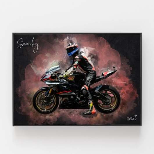 RideArt™ personalized watercolor motorcycle portrait