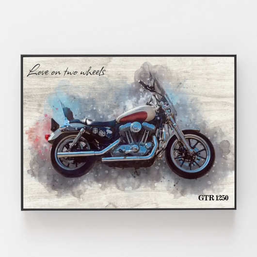 RideArt™ personalized watercolor motorcycle portrait