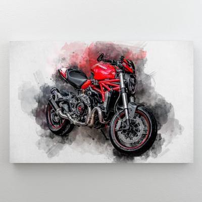 RideArt™ personalized watercolor motorcycle portrait