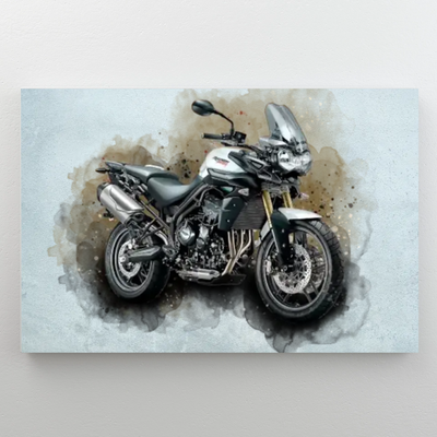 RideArt™ personalized watercolor motorcycle portrait