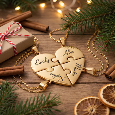 Pieces of Us™ – Personalized Family Puzzle Necklace Set