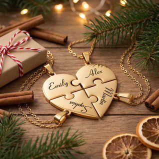 Pieces of Us™ – Personalized Family Puzzle Necklace Set