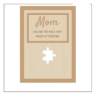 Our Centerpiece™ personalized family name puzzle frame for Mom