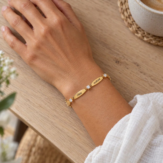 Love Links™ personalized bracelet engraved with names