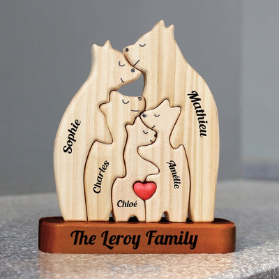 Bear Family™ personalized wooden bear family puzzle with names