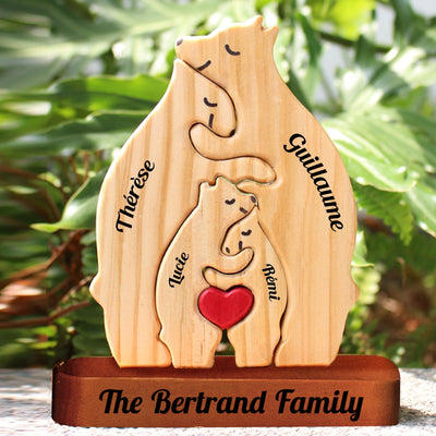 Bear Family™ personalized wooden bear family puzzle with names