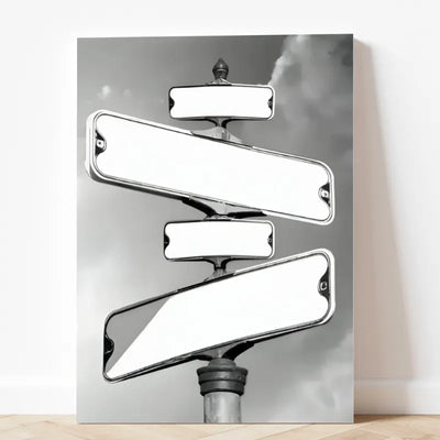 Crossed Paths™ personalized family name signpost canvas
