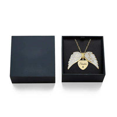 Guardian Angel™ personalized engraved angel wing necklace