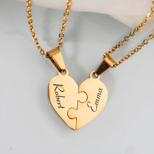 Pieces of Us™ – Personalized Family Puzzle Necklace Set