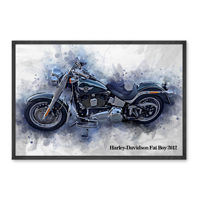 RideArt™ personalized watercolor motorcycle portrait