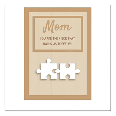 Our Centerpiece™ personalized family name puzzle frame for Mom