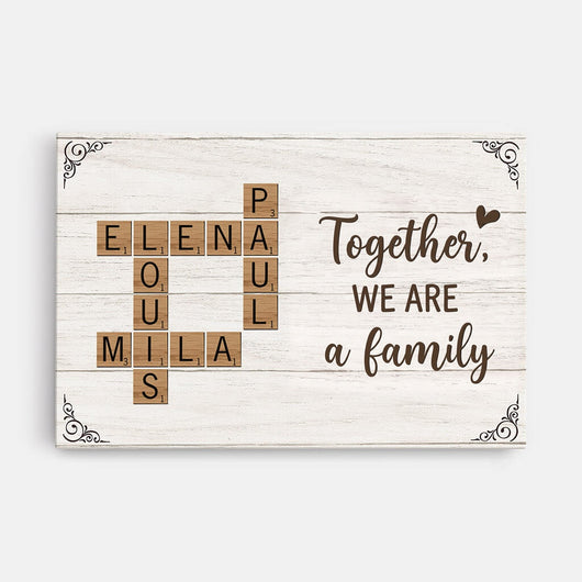 Spelled in Love™ personalized family name crossword canvas