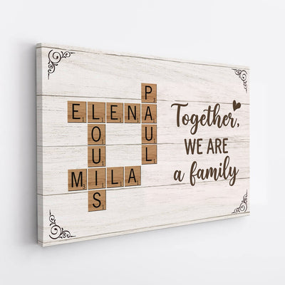 Spelled in Love™ personalized family name crossword canvas