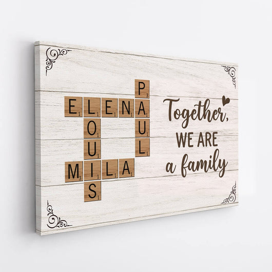 Spelled in Love™ personalized family name crossword canvas