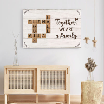 Spelled in Love™ personalized family name crossword canvas