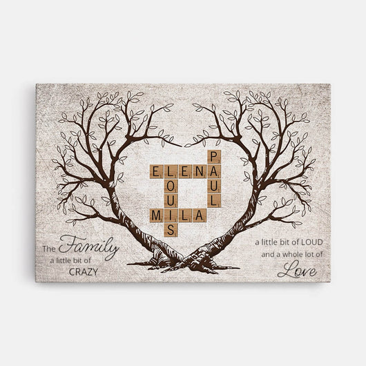 Tree of Names™ personalized family tree name crossword canvas