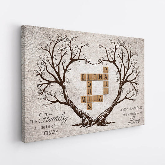 Tree of Names™ personalized family tree name crossword canvas