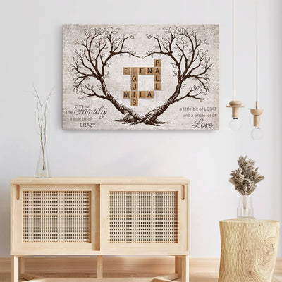 Tree of Names™ personalized family tree name crossword canvas