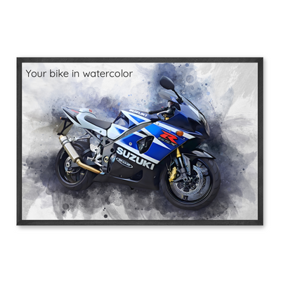 RideArt™ personalized watercolor motorcycle portrait