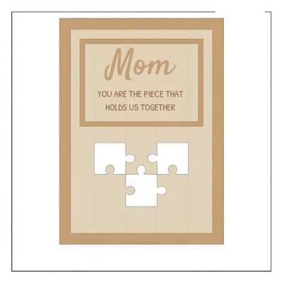Our Centerpiece™ personalized family name puzzle frame for Mom