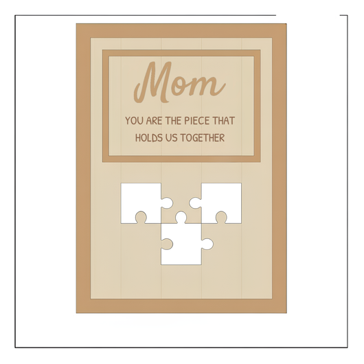 Our Centerpiece™ personalized family name puzzle frame for Mom
