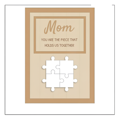 Our Centerpiece™ personalized family name puzzle frame for Mom