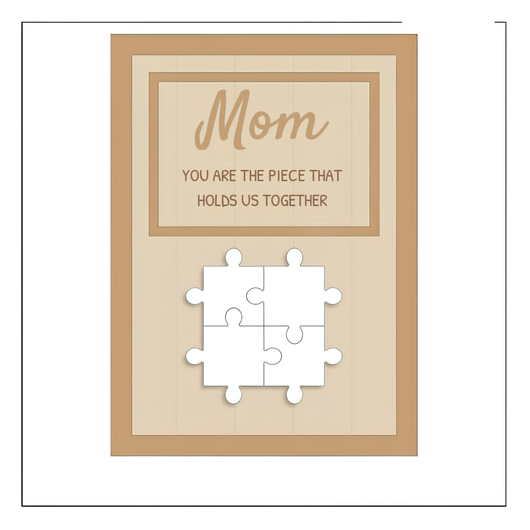 Our Centerpiece™ personalized family name puzzle frame for Mom