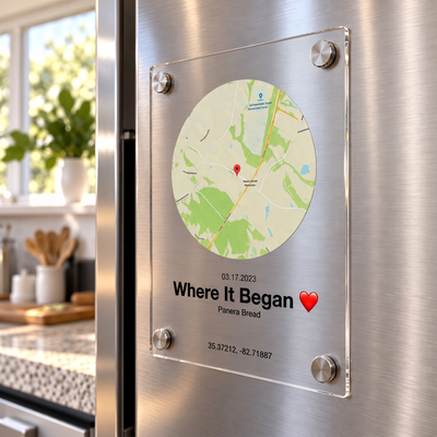 The Day We Met™ - Personalized Magnetic Plaque for Couples