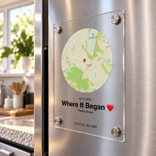 The Day We Met™ - Personalized Magnetic Plaque for Couples