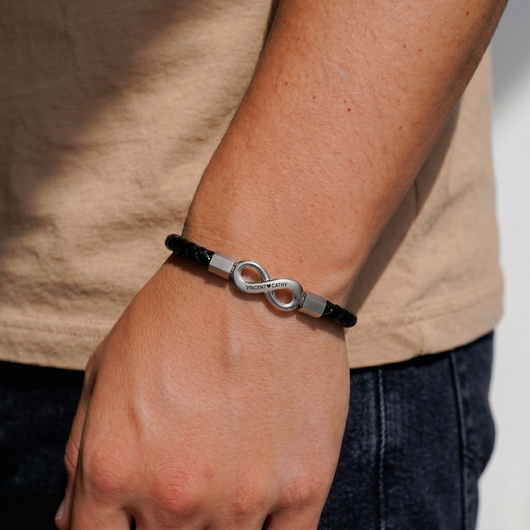Forever Us™ – Personalized Leather Infinity Bracelet