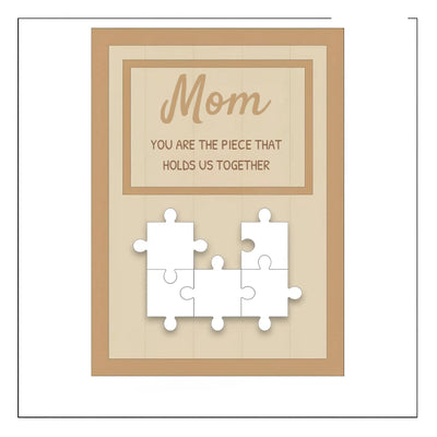 Our Centerpiece™ personalized family name puzzle frame for Mom
