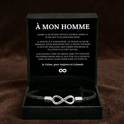 Forever Us™ – Personalized Leather Infinity Bracelet