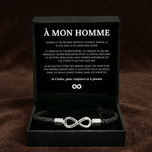 Forever Us™ – Personalized Leather Infinity Bracelet