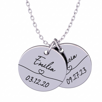 Eternal Link™ personalized name and date necklace