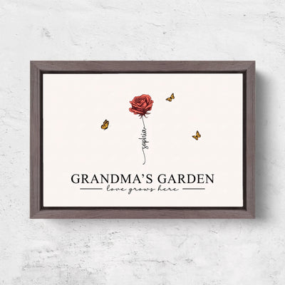 Grandma's Garden™ personalized birth flower canvas with grandkids' names