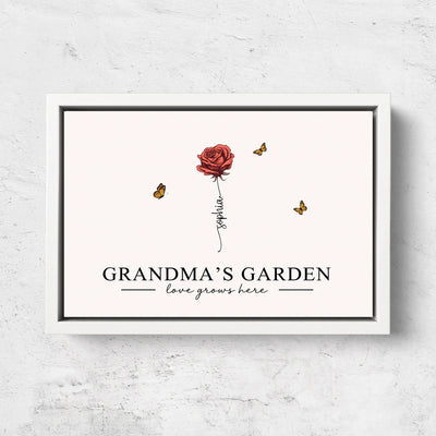 Grandma's Garden™ personalized birth flower canvas with grandkids' names