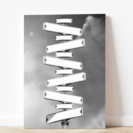 Crossed Paths™ personalized family name signpost canvas